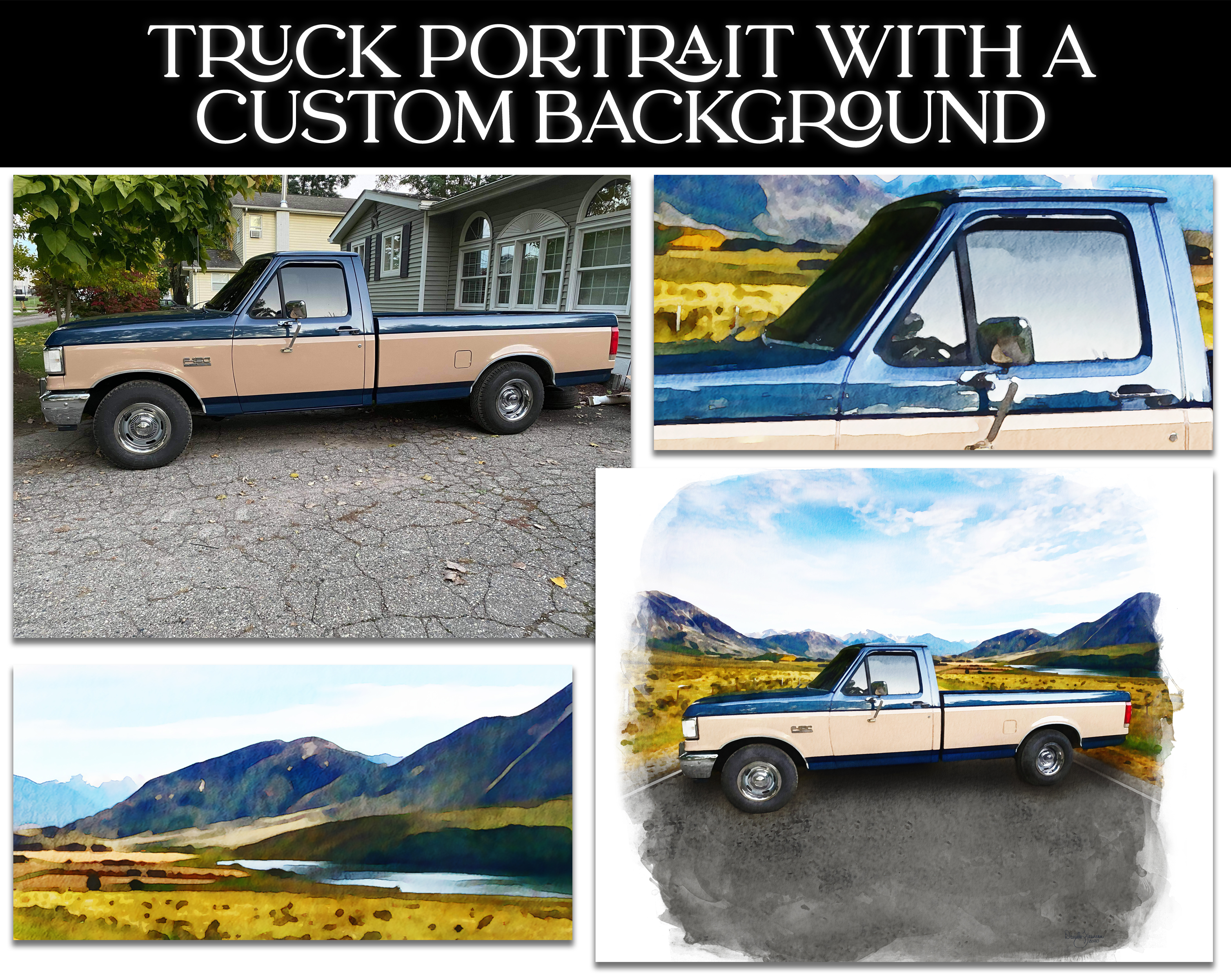 Truck photo before and after.