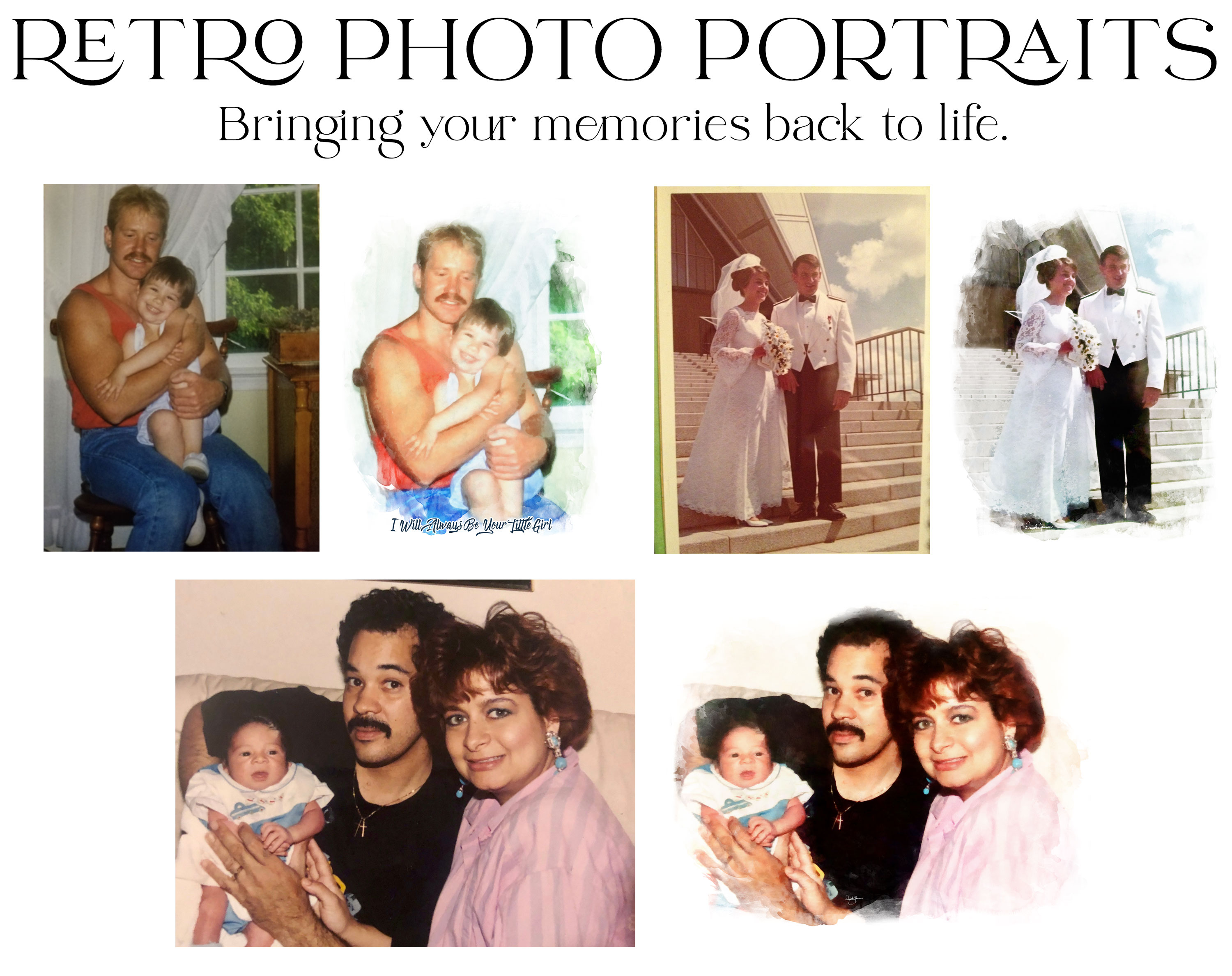 Retro portraits painted.